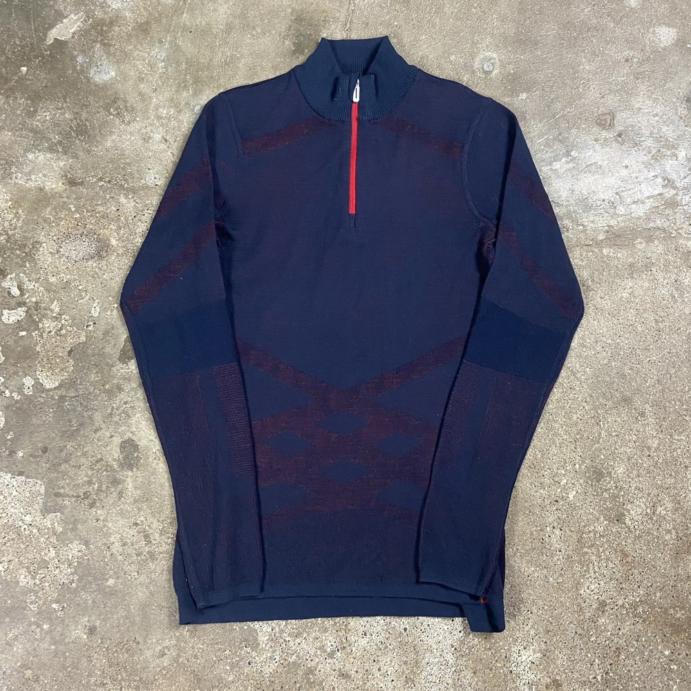 Smartwool Intraknit 200 1/4 Zip Women's Size Small Navy Blue Base Layer Pullover